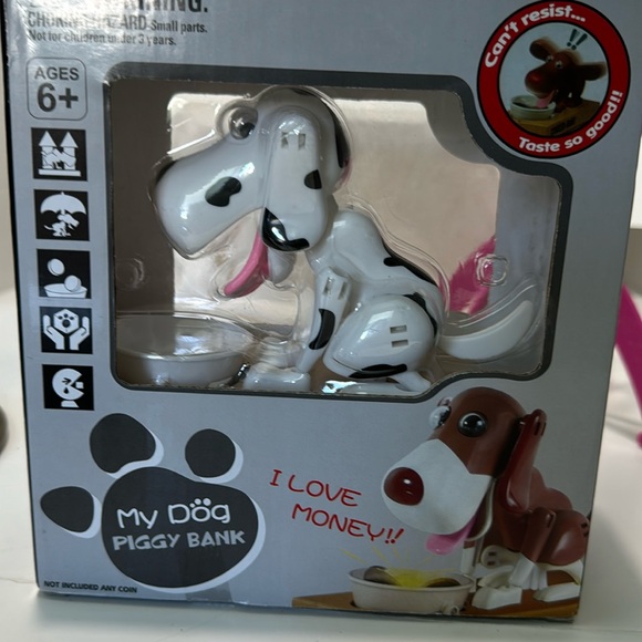Piggy bank Dog mechanical coins in the food bowl and he will eat them up NIB - Picture 1 of 5